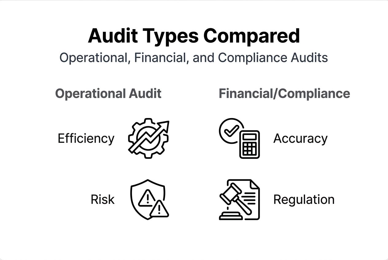 Infographic comparing three audit types