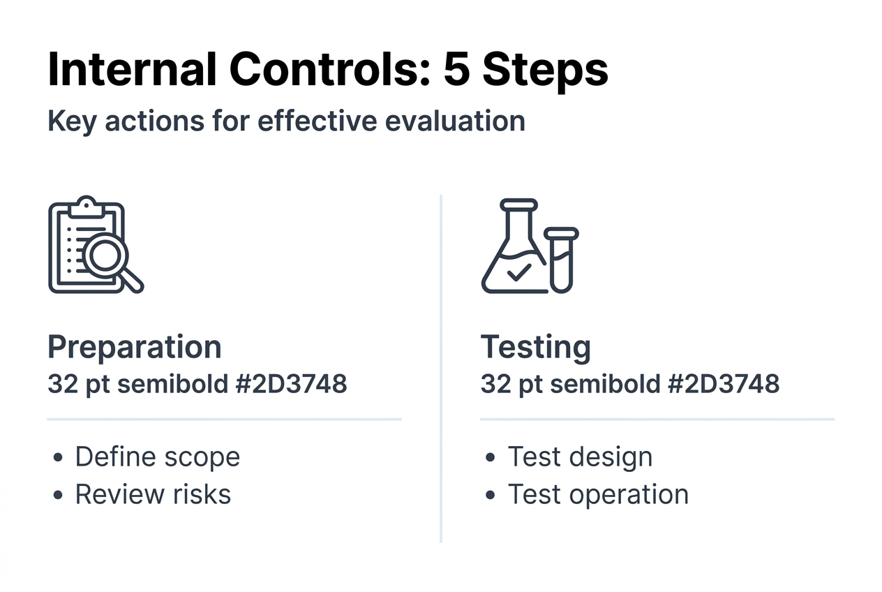 Infographic showing five steps for evaluating controls