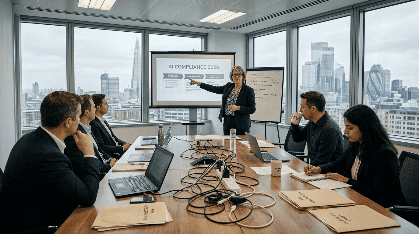 Compliance team meeting about AI strategy