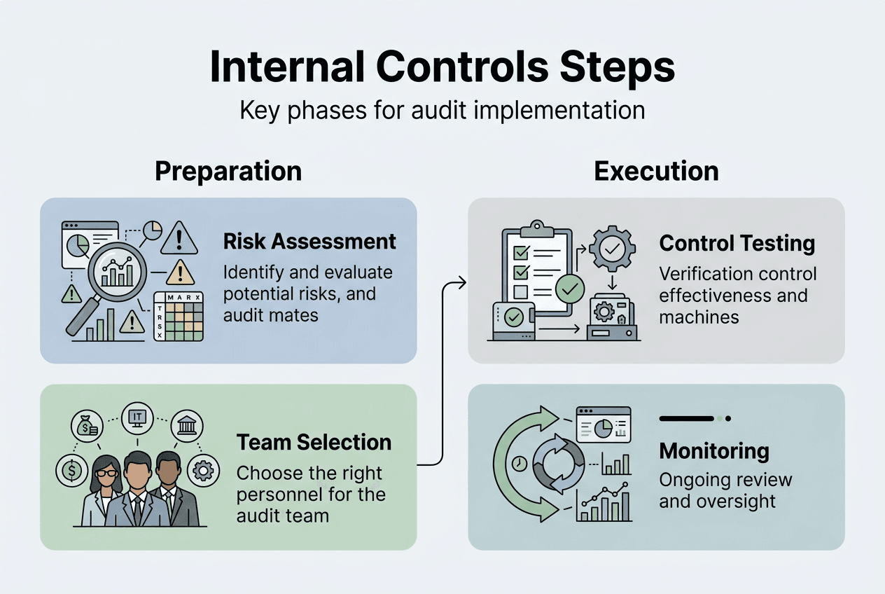 Infographic showing internal controls process overview
