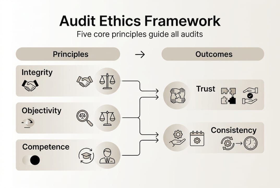 Infographic showing audit ethics framework