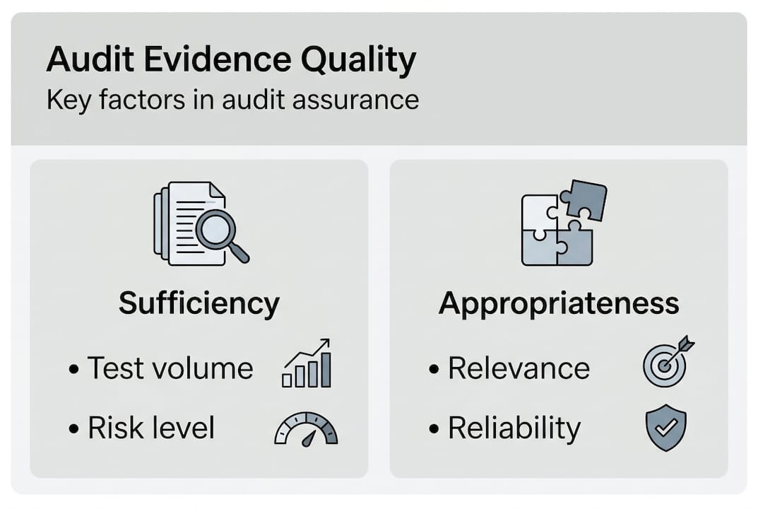 Infographic showing audit evidence quality factors
