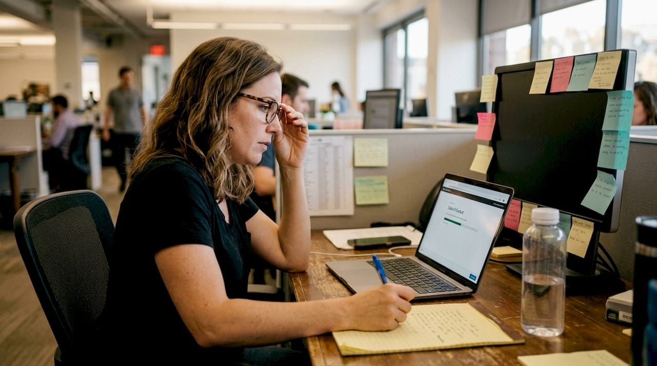 Employee engaging with online ethics training module