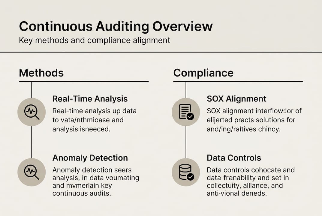Infographic showing auditing methods and compliance