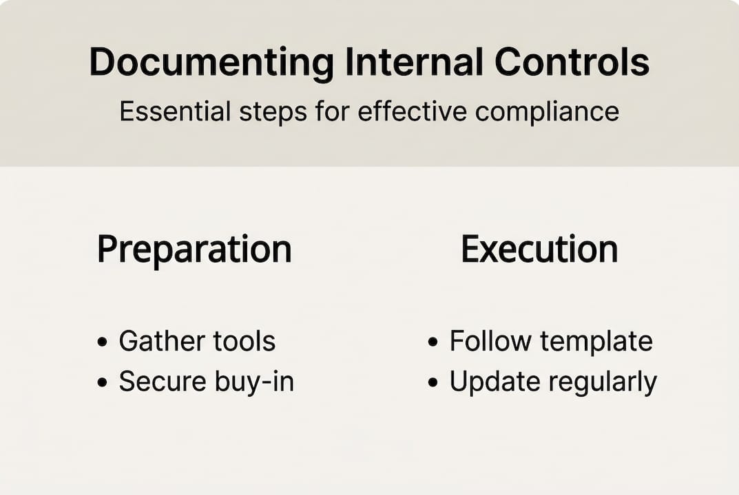Infographic about documenting internal controls steps