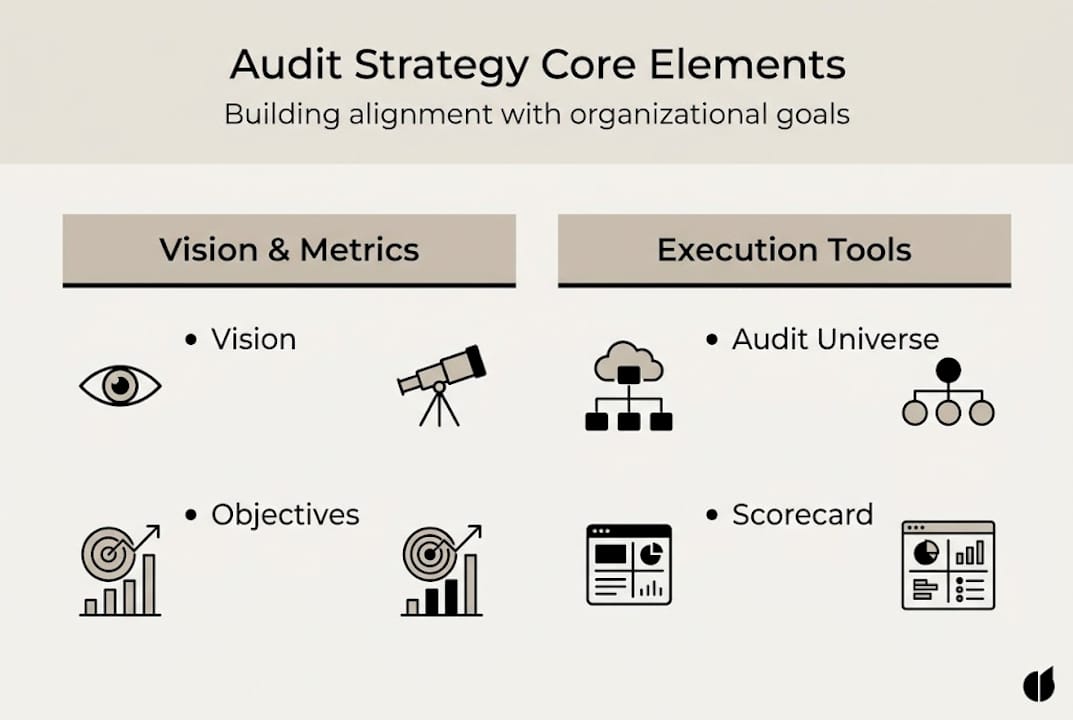 Infographic of audit strategy building blocks