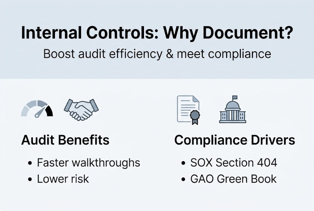 Infographic showing audit and compliance control documentation