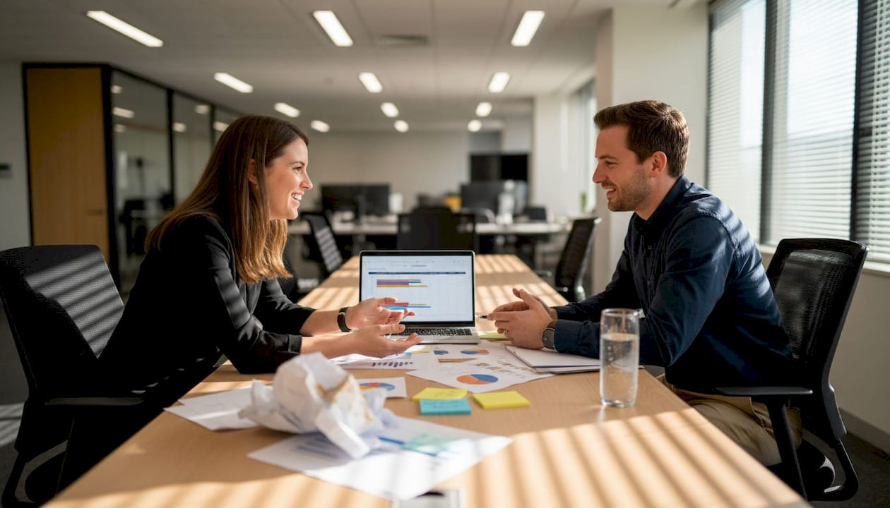 Audit team reviewing risk assessment charts