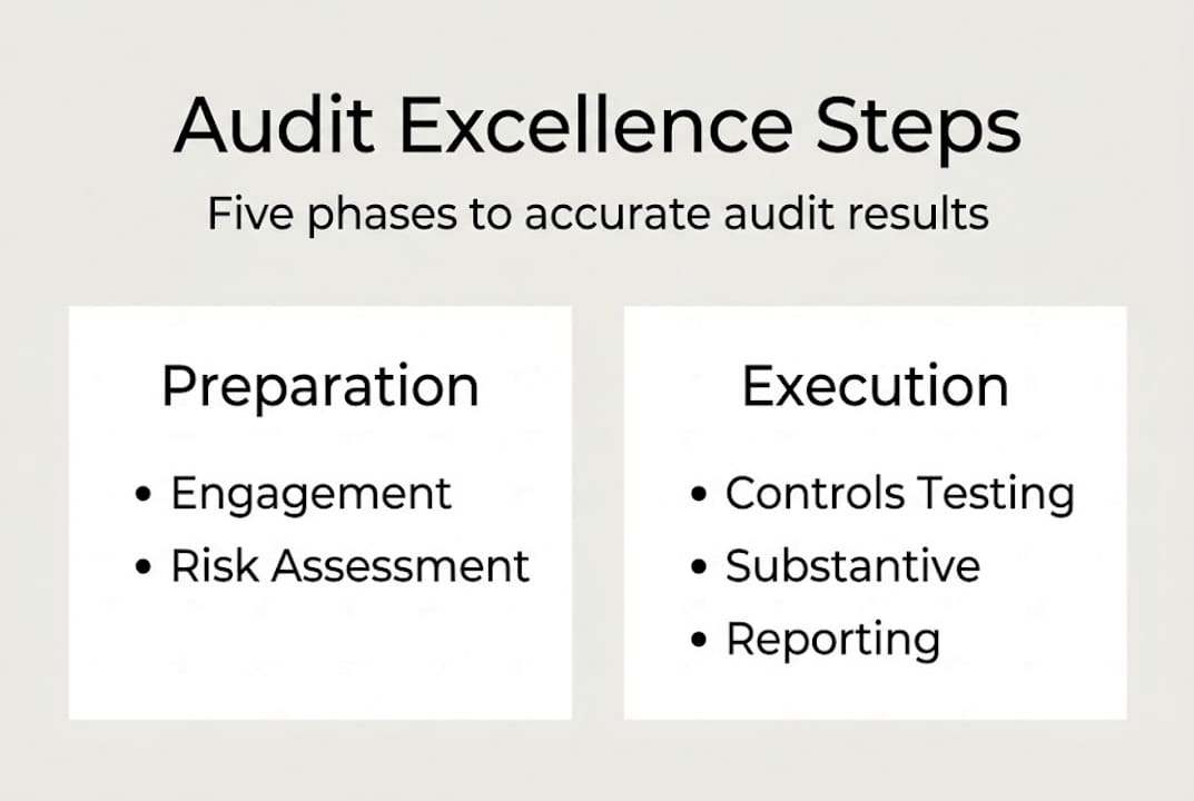 Infographic showing five core audit steps