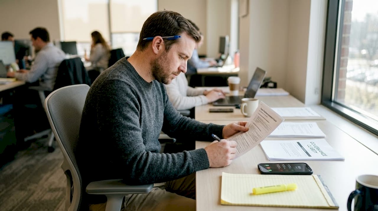 Risk officer conducting ERM readiness assessment