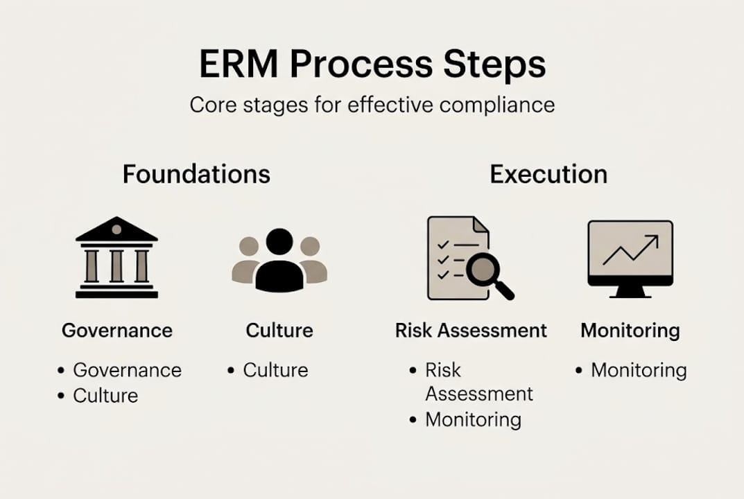 Infographic summarizing COSO ERM steps