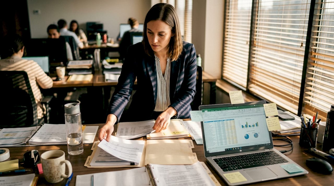 Auditor organizes evidence for cybersecurity audit