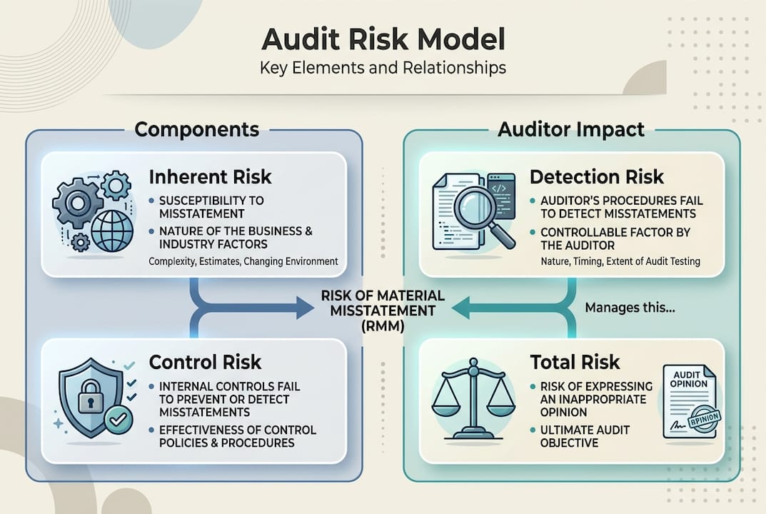 Infographic showing audit risk model components
