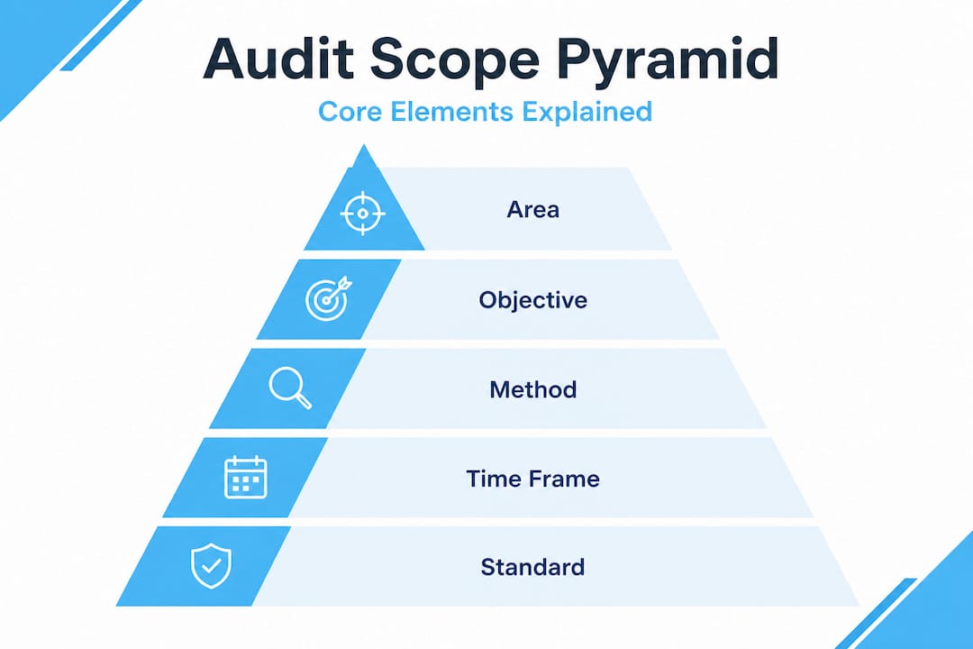 Audit scope pyramid showing key components