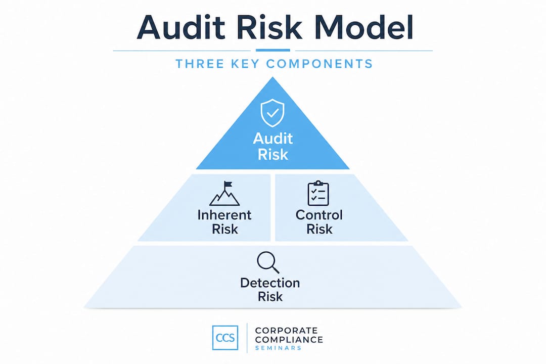 Infographic visualizing audit risk model hierarchy
