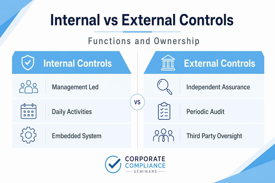 Infographic comparing internal and external controls