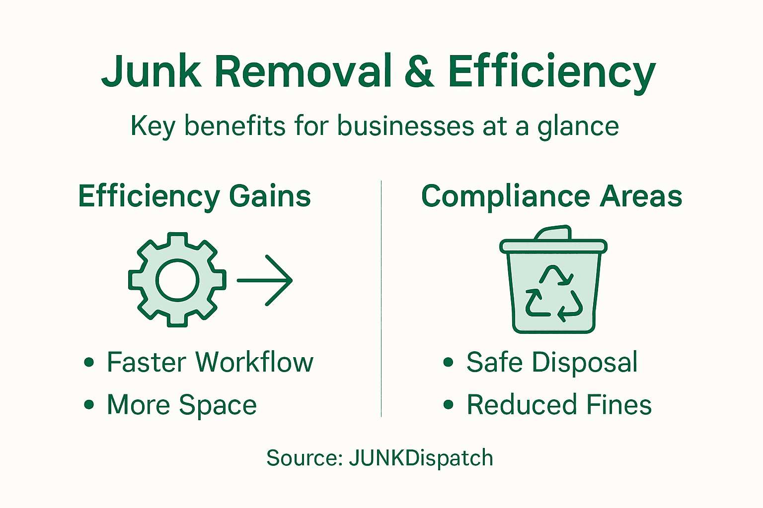 Infographic on junk removal efficiency and compliance