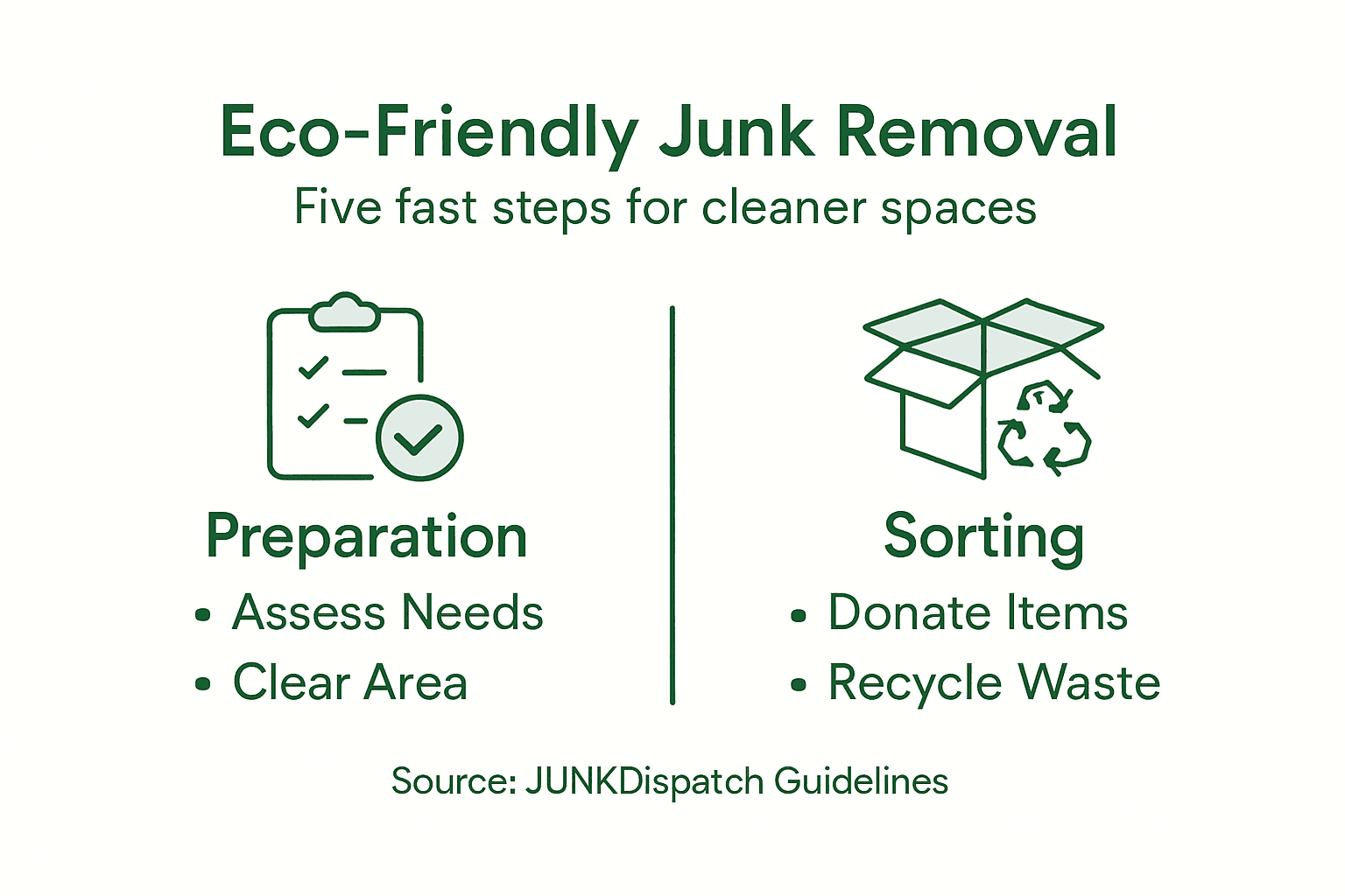 Infographic on key eco-friendly junk removal steps