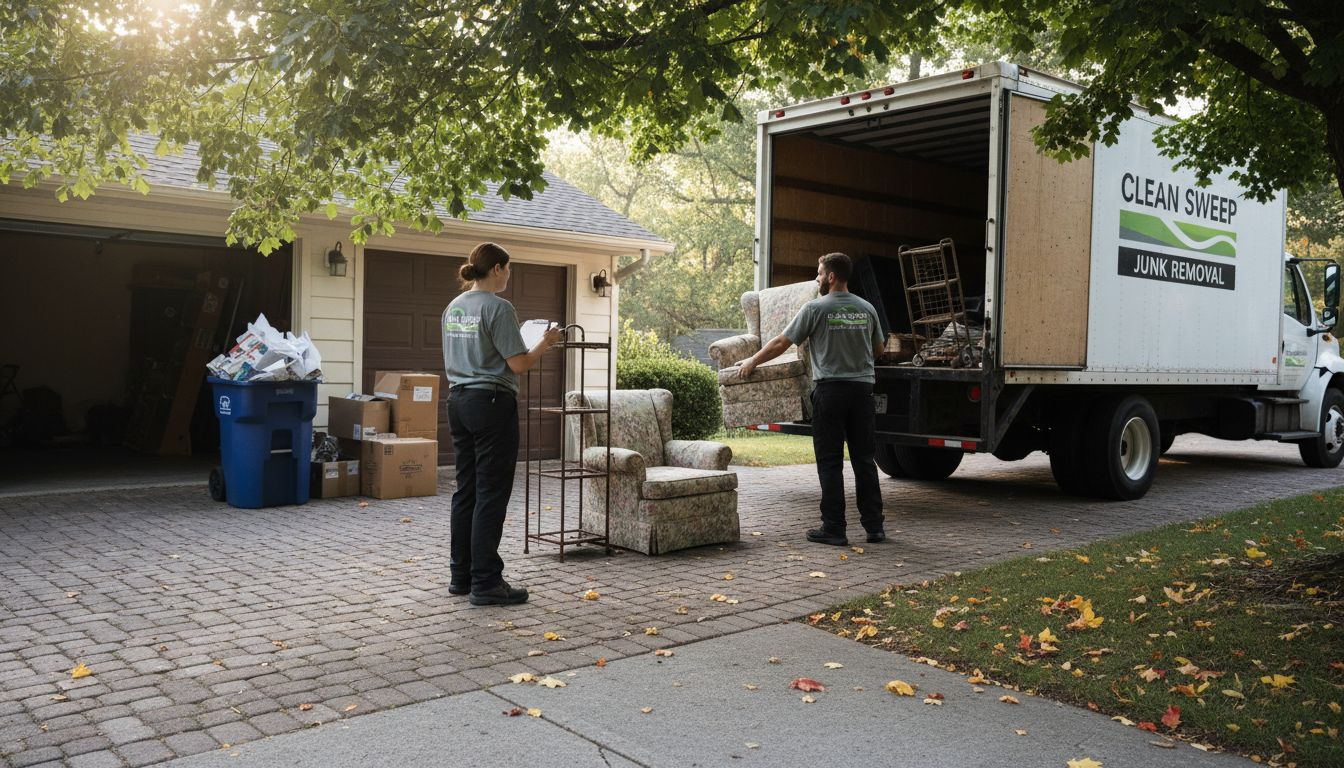 Junk removal crew at Massachusetts residence