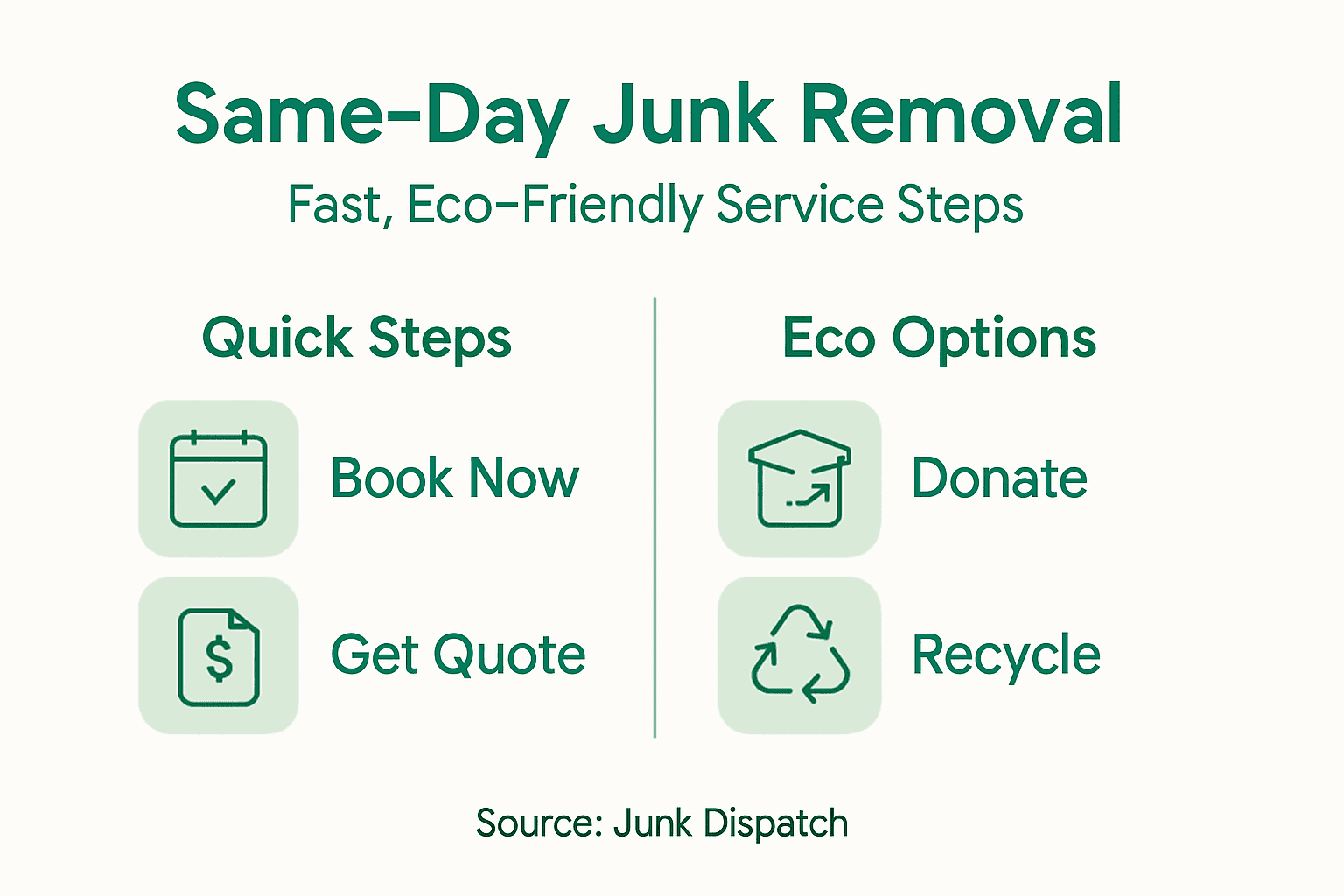 Infographic showing same-day junk removal steps
