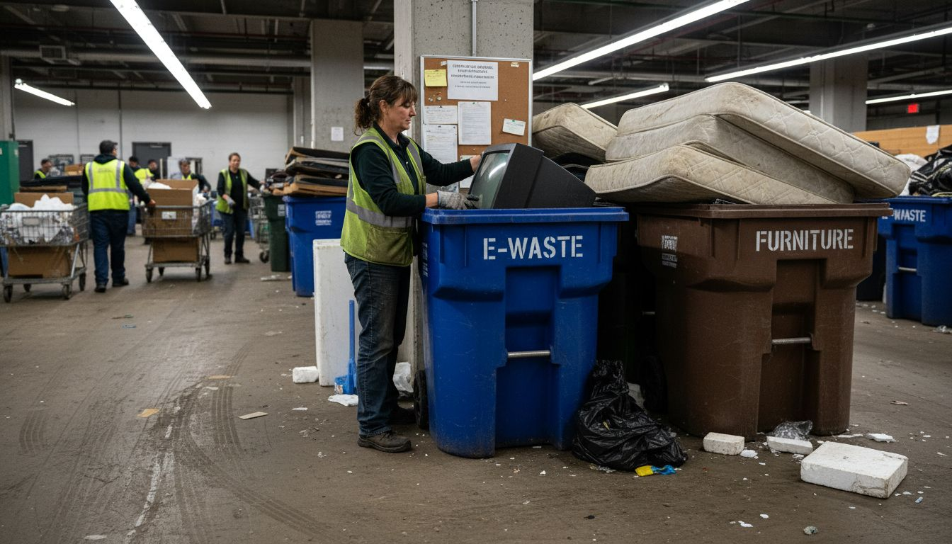 Sorting junk at Massachusetts recycling facility