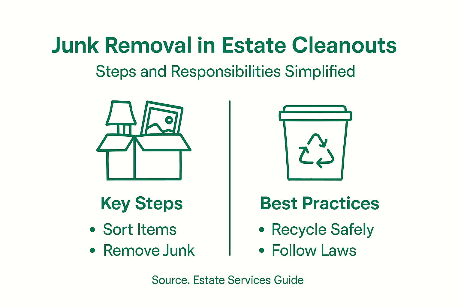 Infographic showing estate cleanout steps and best practices