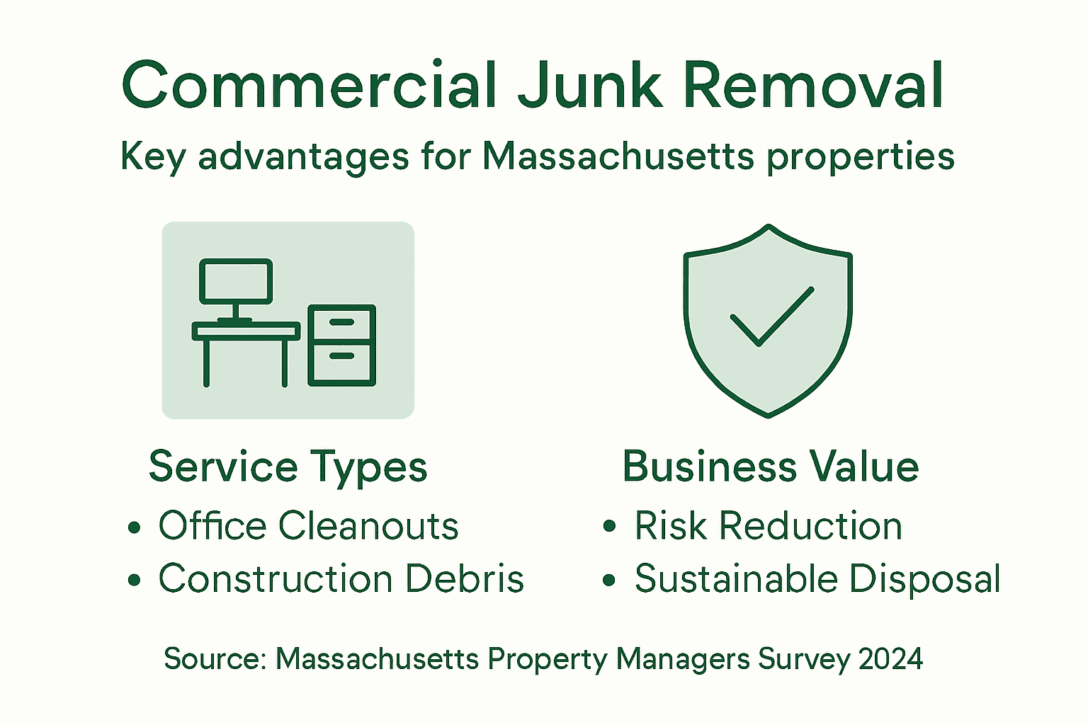 Infographic of key junk removal benefits
