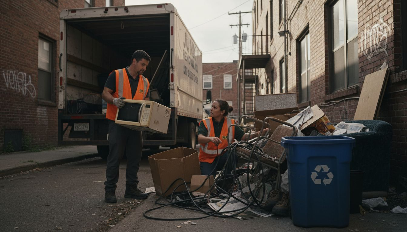 Crew sorts junk for eco-friendly recycling