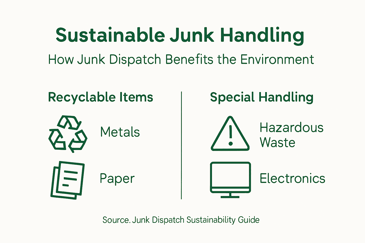 Infographic on sustainable junk handling categories