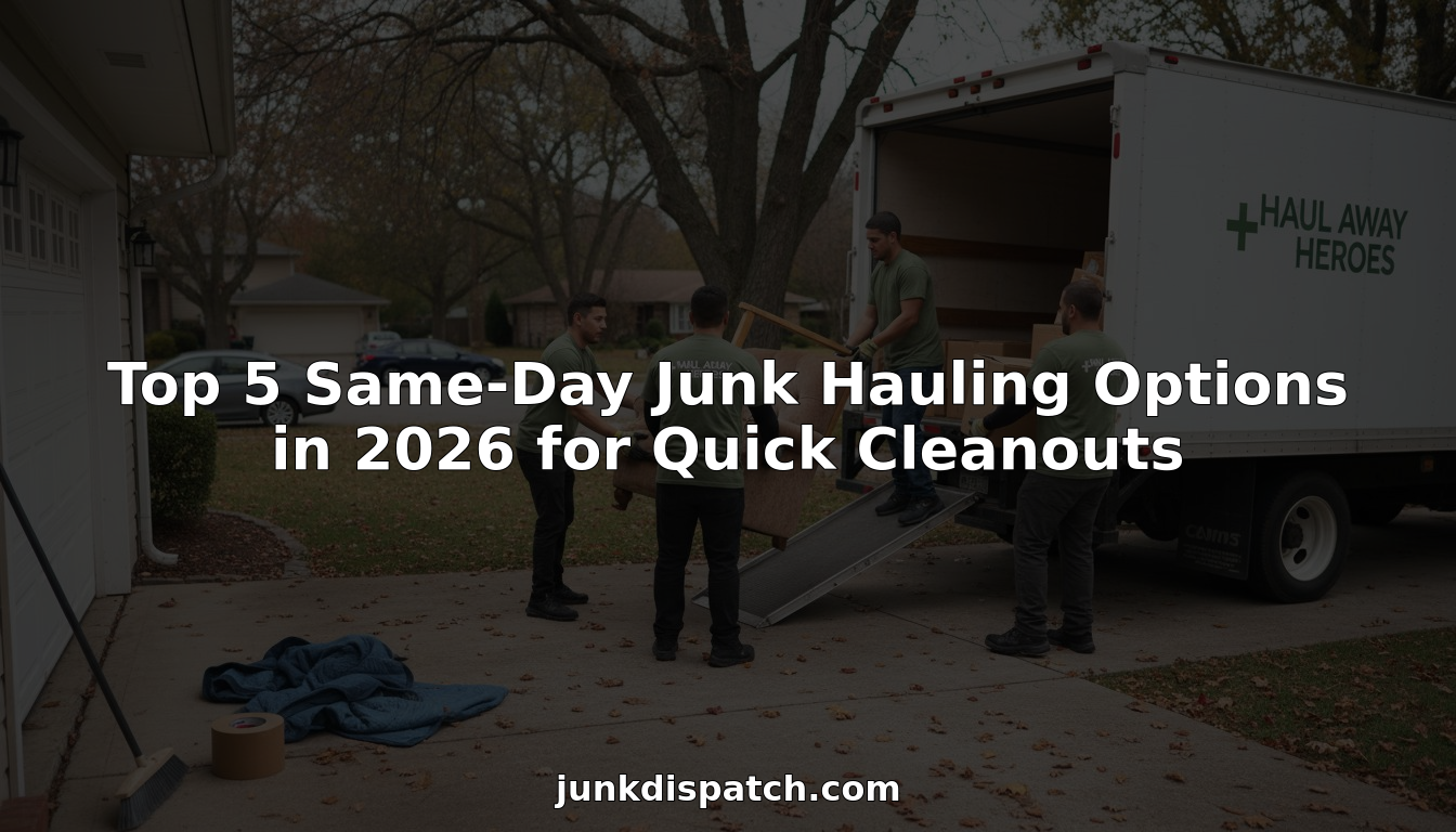 Junk removal crew loads furniture into truck