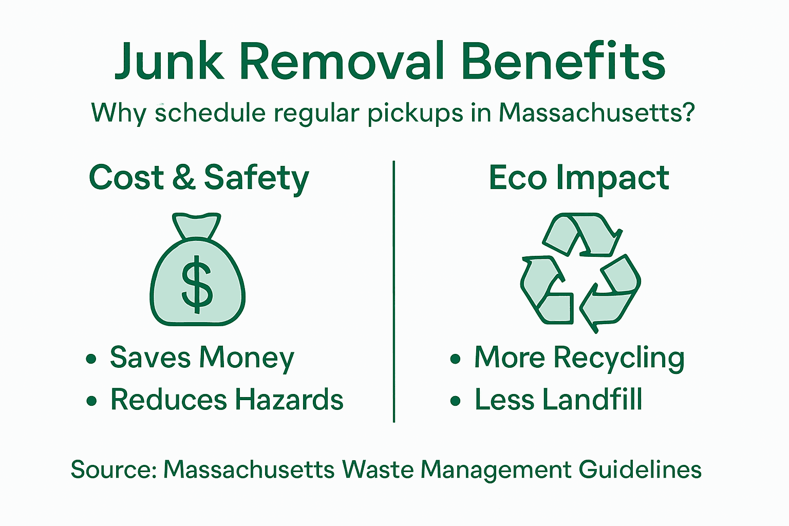 Infographic about Massachusetts junk removal benefits