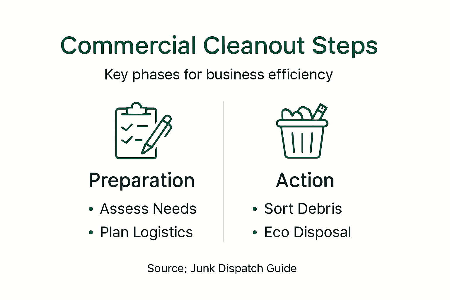 Infographic summarizing commercial cleanout process