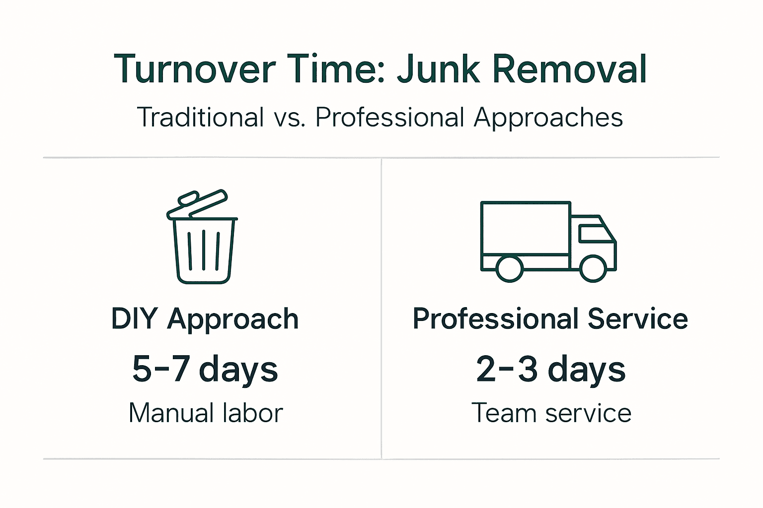 Infographic comparing DIY and professional junk removal