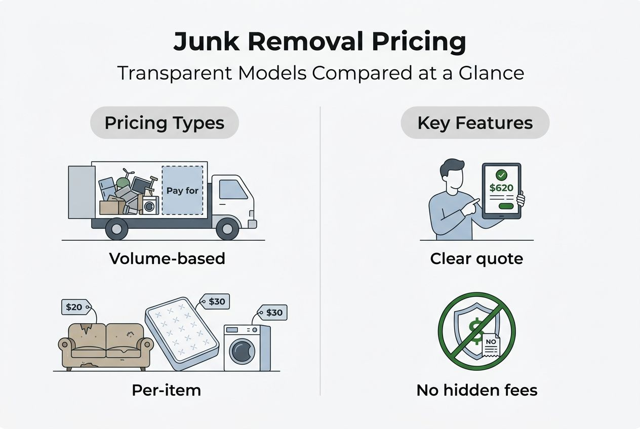 Infographic comparing junk removal pricing models