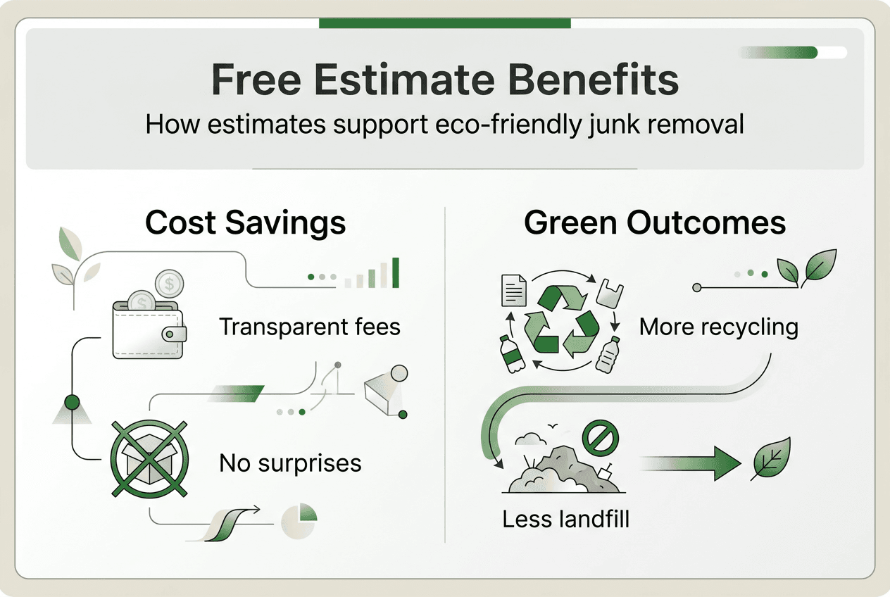 Infographic with free estimate eco benefits overview