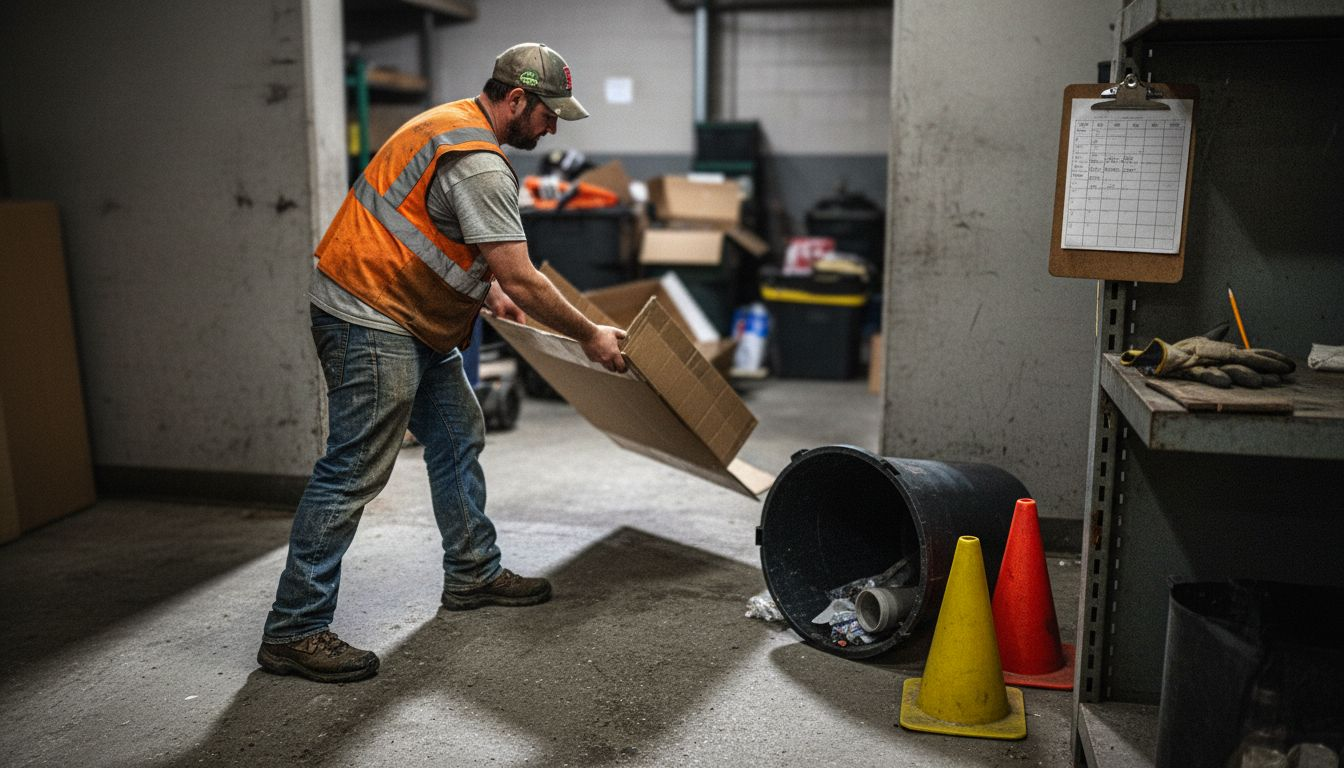 Worker clears access for junk removal
