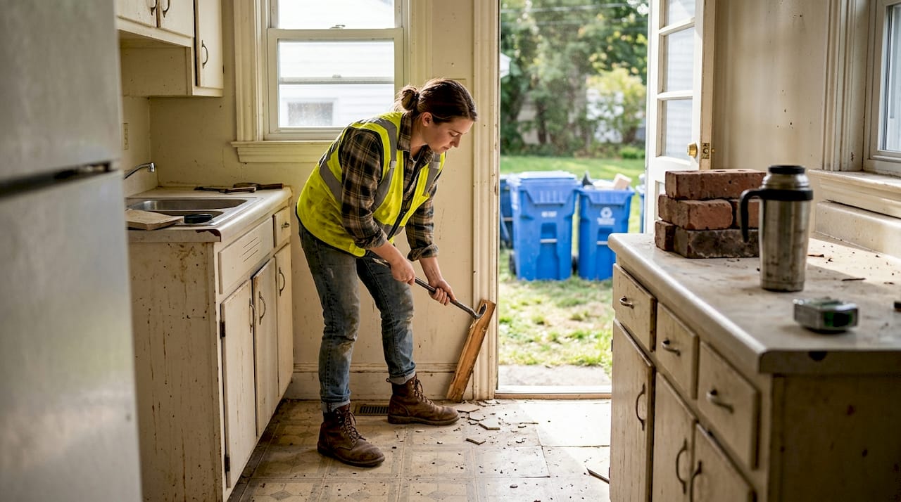 Homeowner salvages building materials for reuse
