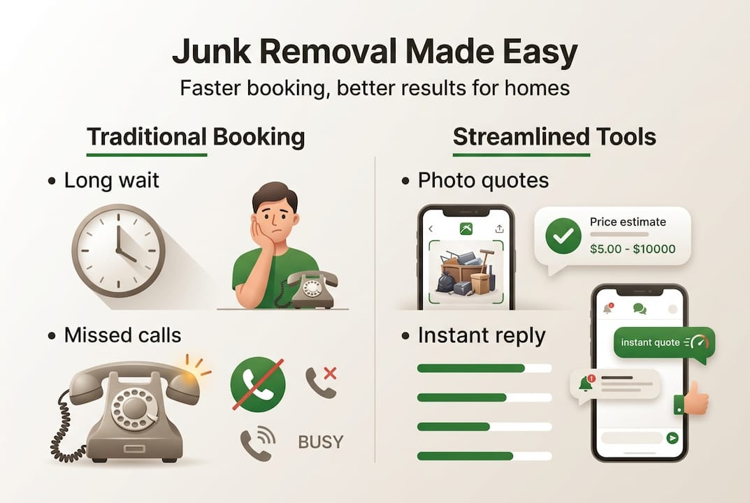 Infographic outlining junk removal booking comparison