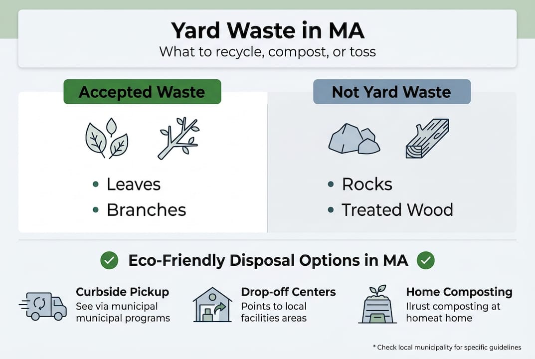Infographic showing yard waste rules and categories