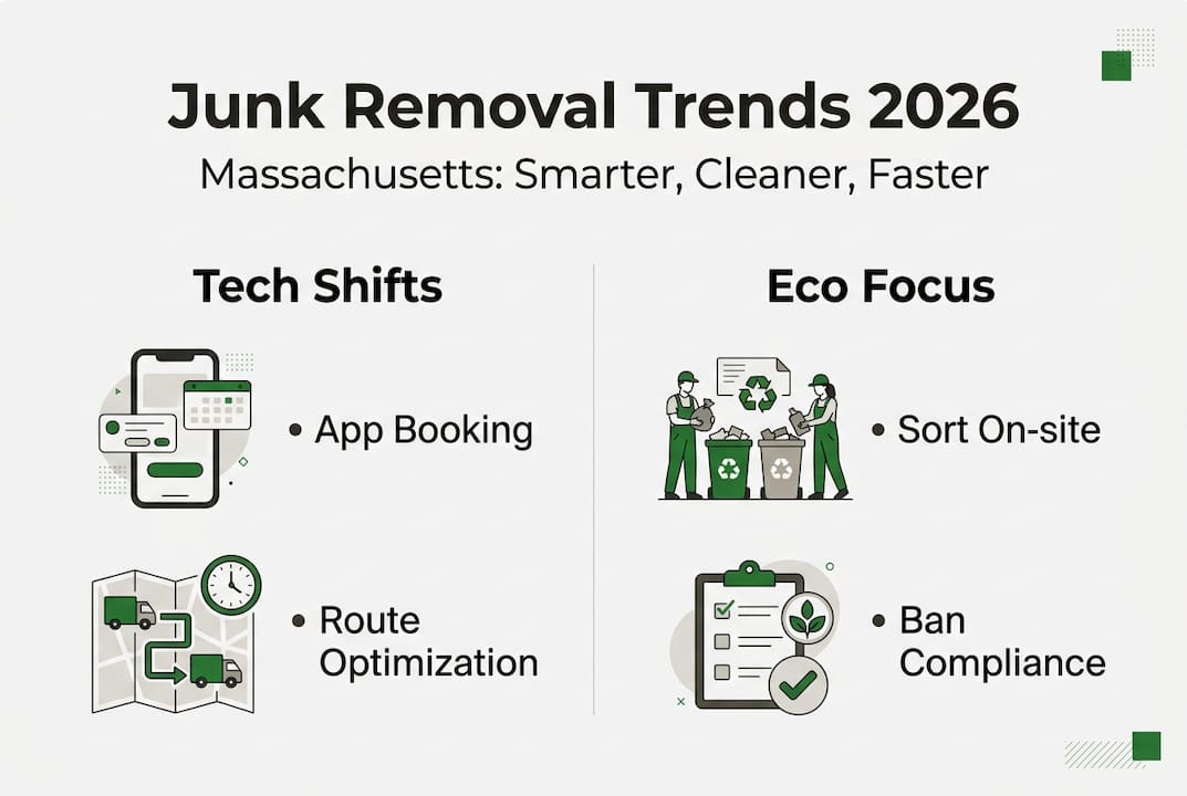 Infographic of 2026 junk removal trends Massachusetts
