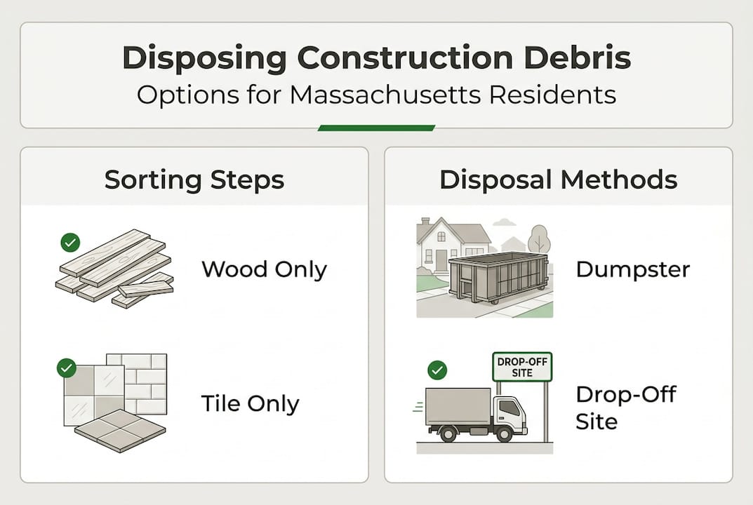 Infographic shows debris sorting steps and disposal options