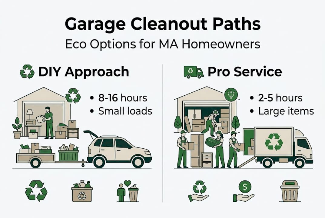 Infographic of Massachusetts garage cleanout methods