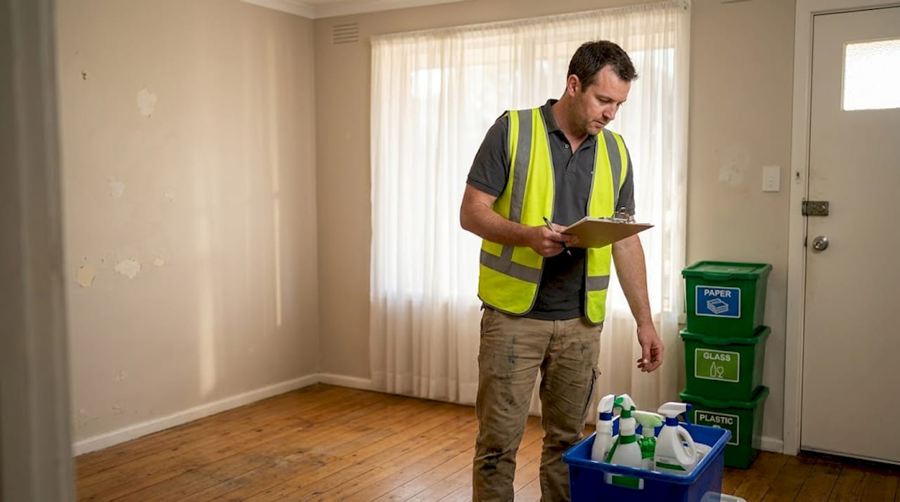 Property manager surveying apartment ready for cleanout