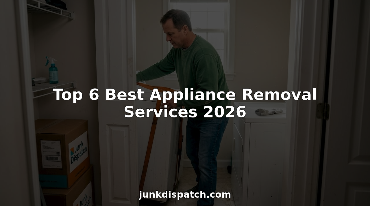 Man removing old washer from laundry room