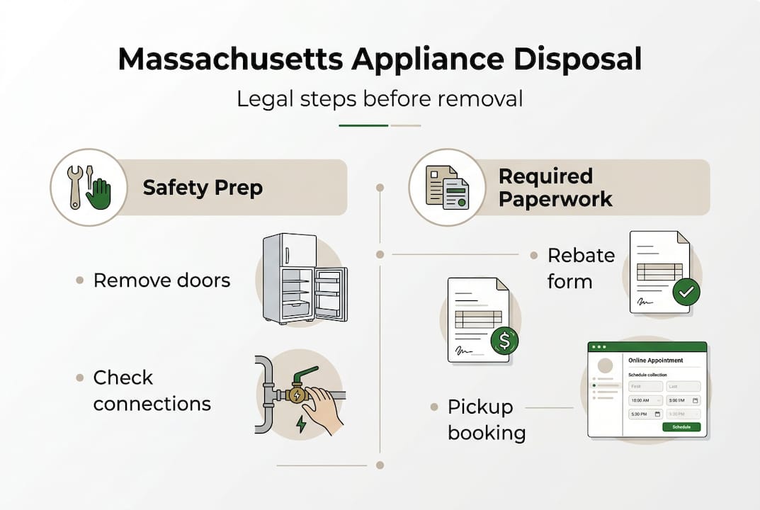 Infographic showing appliance disposal legal steps