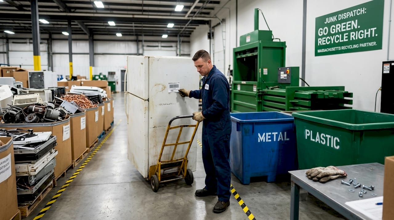 Appliance recycling process at Massachusetts facility