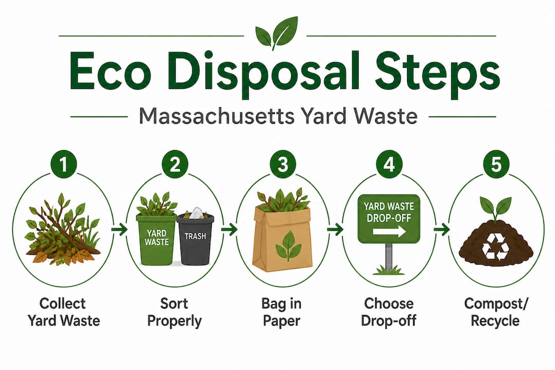 Infographic outlining eco-friendly yard waste steps