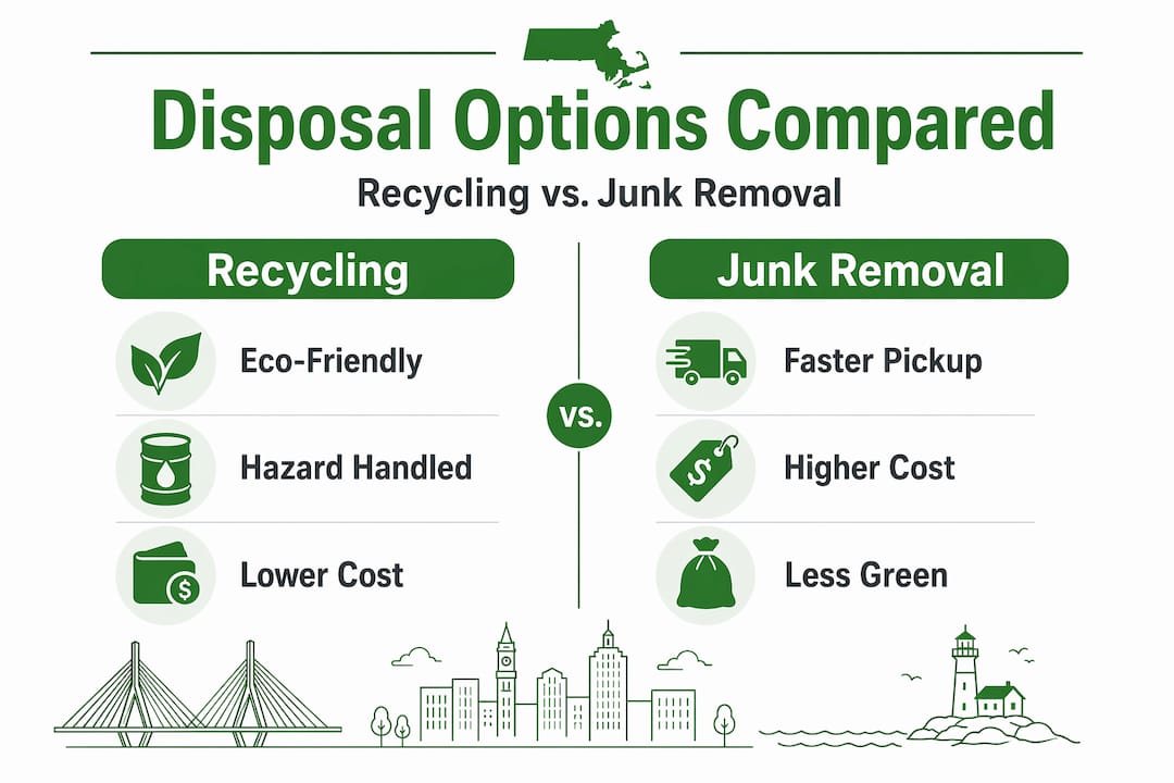 Infographic comparing recycling and junk removal