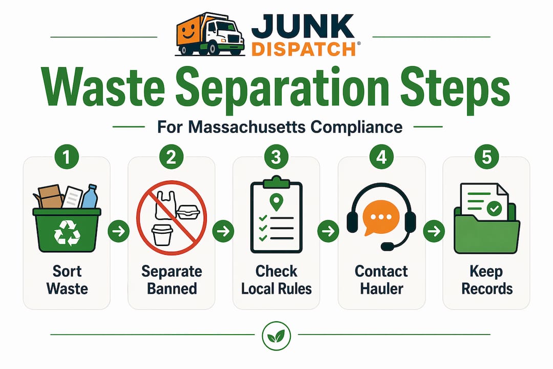 Infographic showing steps to separate waste