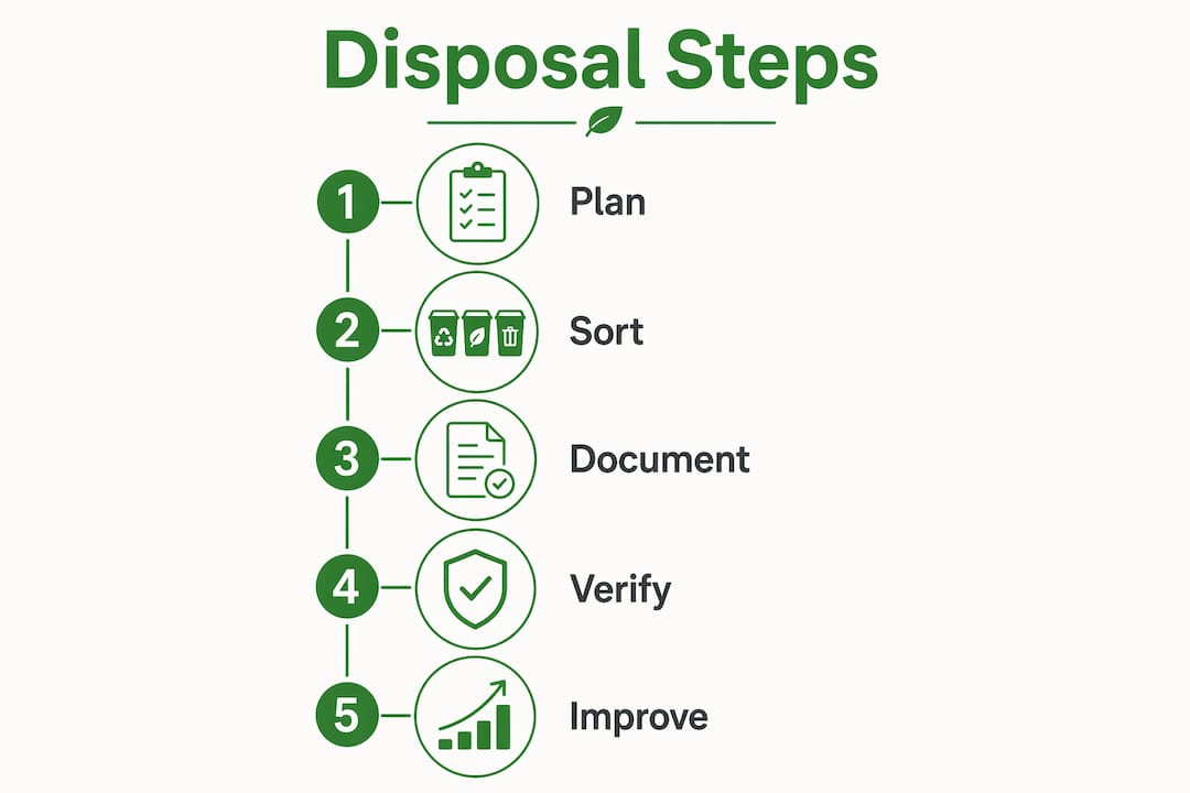 Infographic showing eco-friendly disposal steps